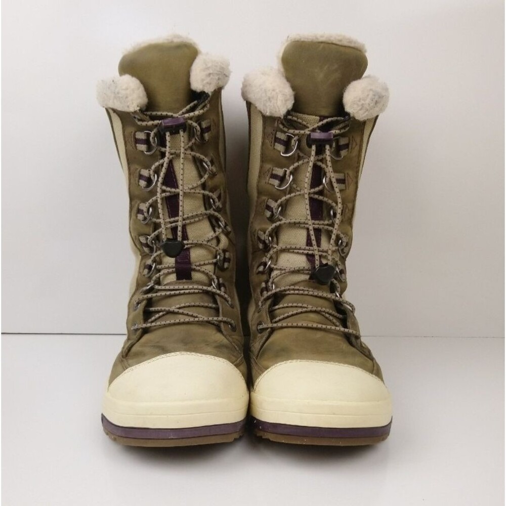 KEEN Snow Rover 200 Waterproof Winter Boots Gram Leather Women's Size 8.5 Green